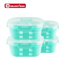 Glass Food Container with Silicone Sleeve